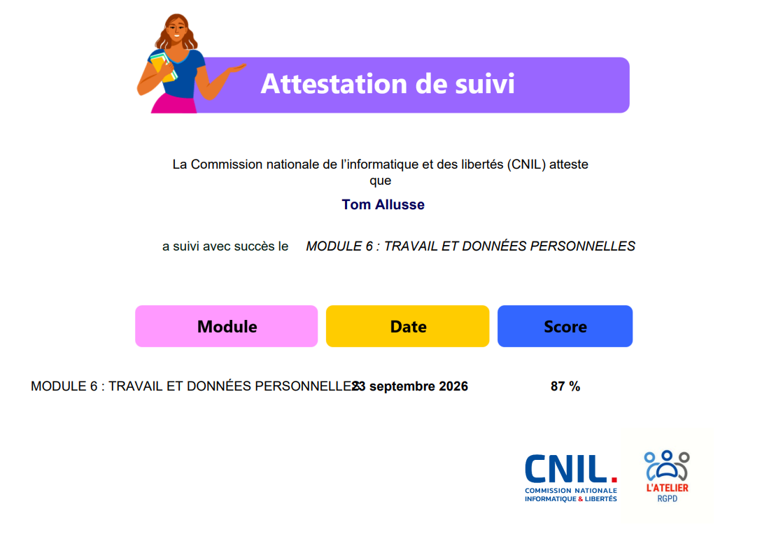 certification CNIL