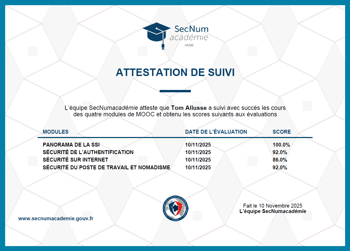 certification secnumacademie